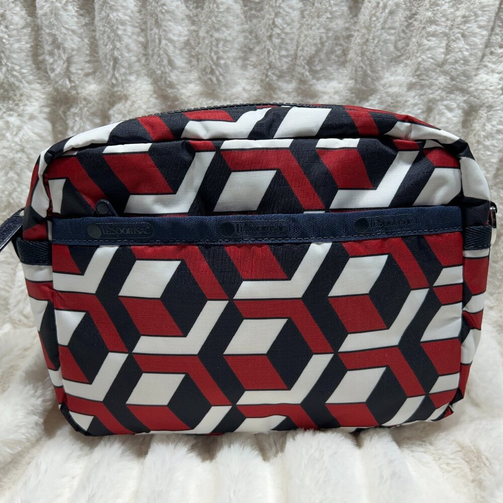 LeSportsac x Libertine Daniella Crossbody Red White Blue Rare Geometric Print